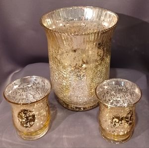 Glass candle holder set